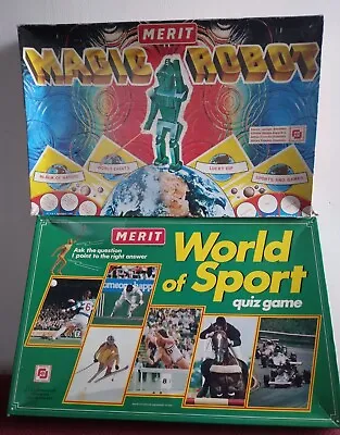  MERIT Magic Robot Board Game And World Of Sport Board Game . J&J RANDALL  1970s • £19.95