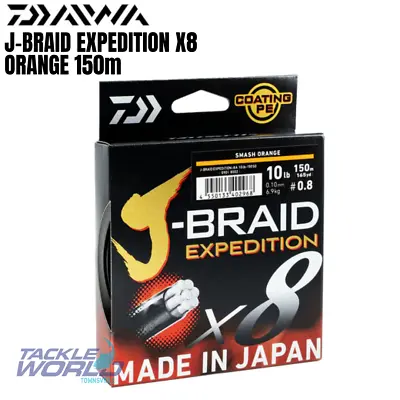 Daiwa J-Braid Expedition X8 Orange 150m BRAND NEW • $49.99