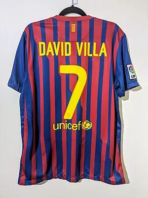 Nike Barcelona 2011/12 David Villa #7 Home Shirt / Jersey / Csmiseta Large • £45