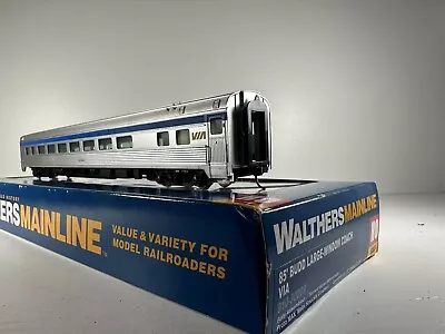 HO Scale Walthers Mainline 30009 85' Large-Window Coach VIA Rail W/ Grab Irons • $34.99