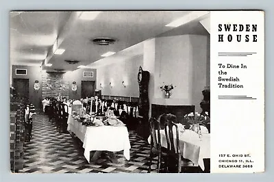 Chicago IL Sweden House Smorgasbord Dining Room Vintage Illinois C1947 Postcard • $7.99