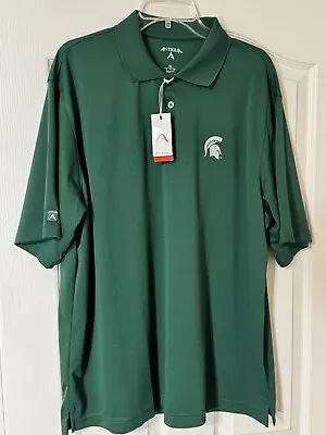 Michigan State XL Polo Golf MSU Green Antigua Shirt • $20