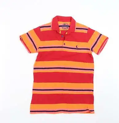 Blue Zoo Boys Red Striped Cotton Basic Polo Size 11-12 Years Collared • £3.15