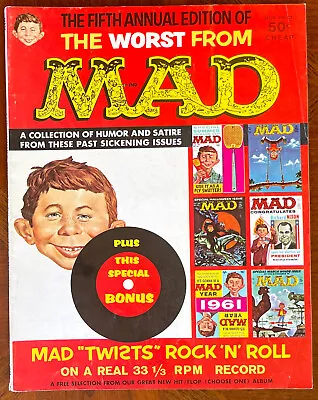 ATTACHED RECORD! Worst From MAD #5!  VERY FINE (8.0)!  Extremely RARE!  1962 • $249.99