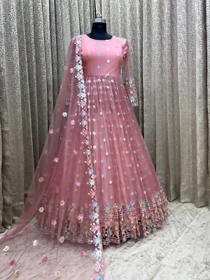 Gown Anarkali Dress Bollywood Pakistani Indian Wedding Suit Salwar Kameez Party • £73.20