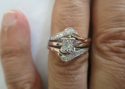 Zales Diamond Engagement Ring & Wrap Set Center=.18 Carat F-SI1  TCW=.40 Carat • $650