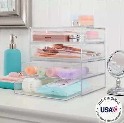 4 Drawer Clear Makeup Organizer Acrylic Stackable  • $24.99