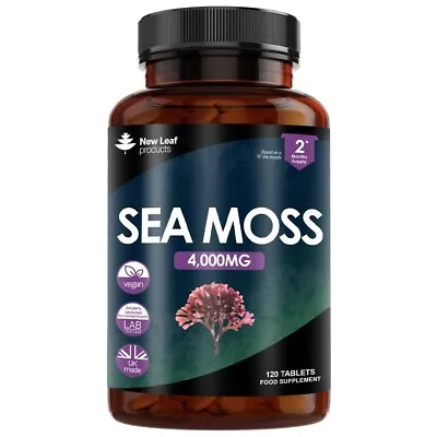 Sea Moss Supplement 120 Tablets Extract High Strength 4000mg - Vegan UK Made • £10.95