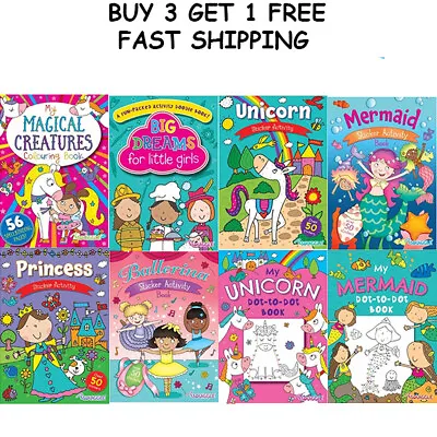 Colouring Book Sticker Book Girls Activity Fun Kids Children Books Fast Shipping • £2.45