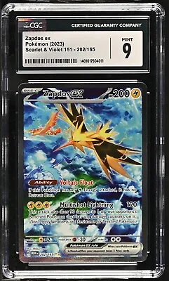 CGC 9 MINT Zapdos EX 202/165 Scarlet & Violet 151 Pokemon Card 2023 Psa #202 • $19.99