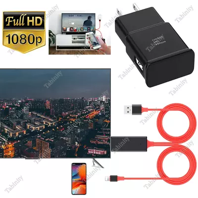 1080P HDMI Mirroring Cable For IPhone 6 7 8 X 12 13 14 Phone To TV HDTV Adapter • $13.60