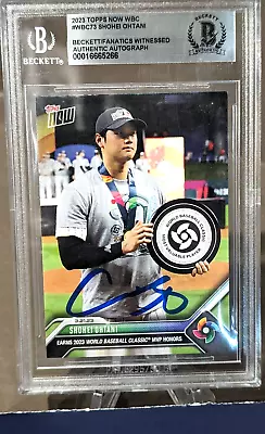 Shohei Ohtani Signed 2023 Topps Now WBC Card #73 (BAS And Fanatics/MLB Witness) • $5000