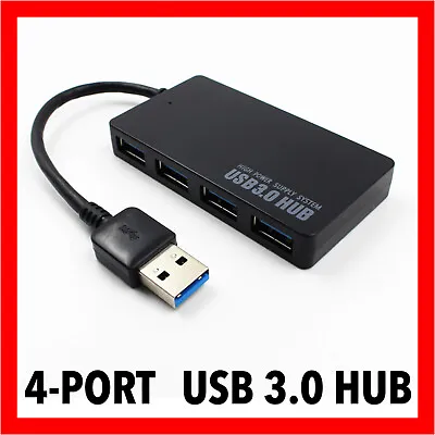 $7.85 • Buy 4 Port USB 3.0 HUB With ON/OFF Switchs For PC Laptop Mac Compact Fast High Speed