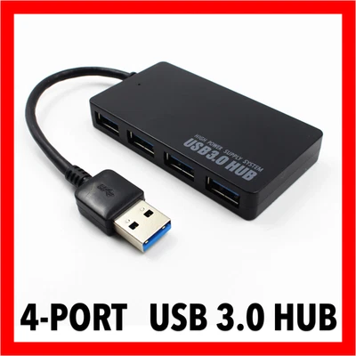 4 Port USB 3.0 HUB With ON/OFF Switchs For PC Laptop Mac Compact Fast High Speed • $7.85