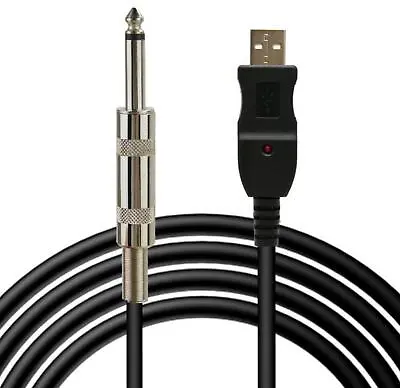 9.84ft/3m USB Guitar Bass To USB 6.3mm Link Cable Adapter PC Recording USB Cable • £12.34