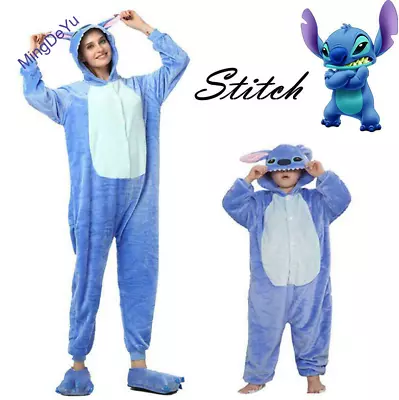 Christmas Adult Kigurumi Pajamas Animal Blue Stitch Angel Lilo Cosplay Costum Uk • £14.39