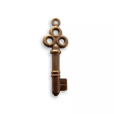 Vintaj Natural Brass 24mm Skeleton Key 61192 (4) Pendant Large Charm • $9