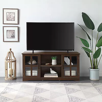 Cori 52  TV Stand Wood And Glass Console For TVs Up To 55  • $169.99