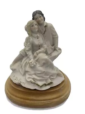 Vintage Capodimonte B Merli Marked Courting Couple Figurine On Wood Effect Base  • £39.99