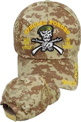 US Army SPECIAL FORCES Ball Cap Ranger Green Beret OEF OIF Gulf Hat DESERT CAMO • $12.90