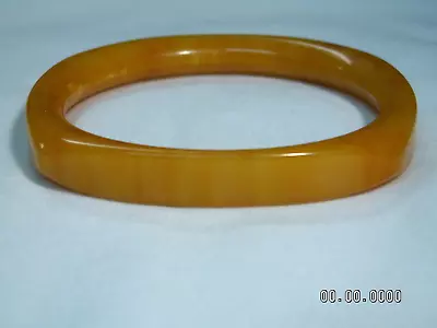 Vintage Mixed Amber Color Bakelite(tested) Squarish Round Bangle Bracelet • $44.26