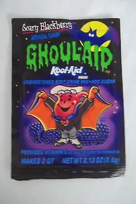Vintage KOOL-AID Package Pouch Unopened Packet Ghoul-aid Scary Blackberry • $7.49