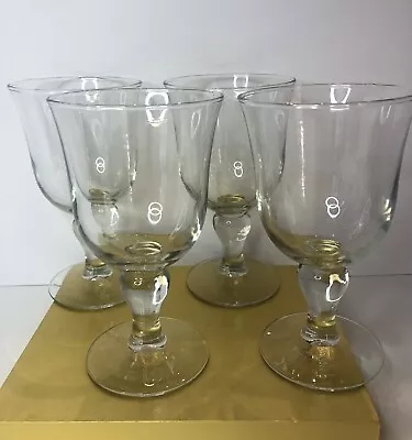 Large Clear Water/Wine Ball Stem Goblets Set Of 4 Beautiful Glasses 7” • $22