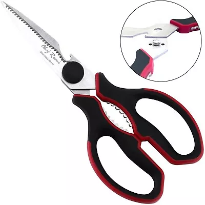 Kitchen Scissors For Meat Fish Plants | Serrated Detachable Shears & Nut Cracker • £6.05