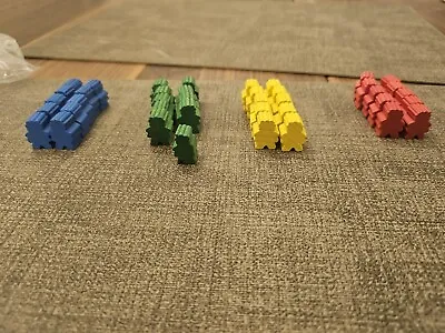 Set Of 40 Meeples. 10 Each In 4 Colors - Blue Green Yellow Red - Stone Age • $24.99