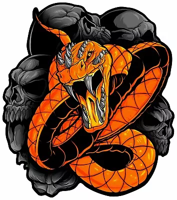 Orange Snake Venom Viper Fang Stickers Decals Set 2 Laminated No Scratch No Fade • $9.99