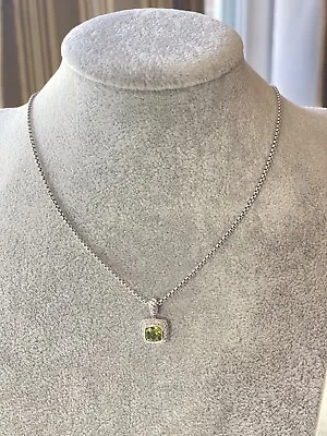 David Yurman Petite Albion Necklace With Peridot & Diamonds 17  • $429