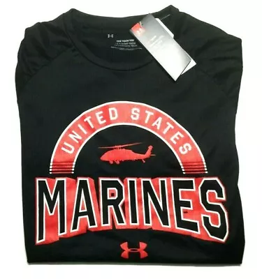 Under Armour United States Marine Corps Heat Gear Tech T Shirt Mens Small Black • $17.50