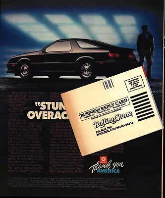 1985 Print Ad Rolling Stone Magazine Dodge Daytona Turbo Z/Moving Violations • $8.55