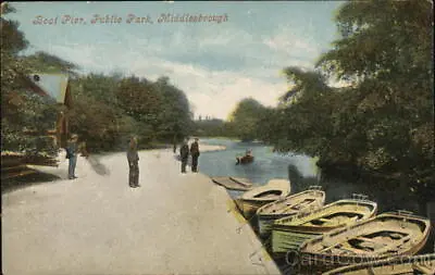 England Middlesborough Boat PierPublic Park Valentine's Postcard Vintage • £9.49
