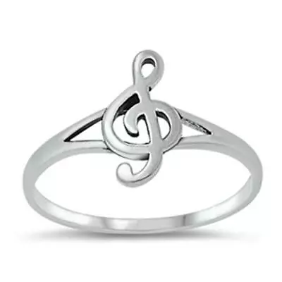 .925 Sterling Silver Music Note Fashion Ring New Size 2-12 • $16.30