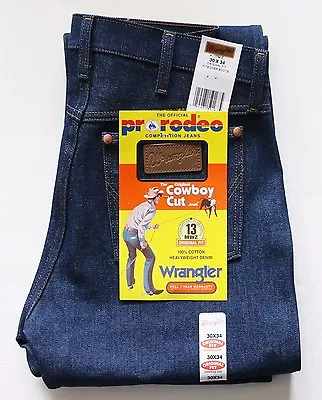 New Wrangler Cowboy Cut 13MWZ Original Fit Jeans Rigid Indigo Men's Sizes   • $39.99