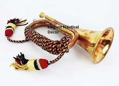 Bugle | Solid Brass And Copper Blowing Bugle | US Military Signal Horn Cavalry • $71.10