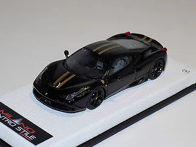 1/43 MR Ferrari 458 Speciale Gloss Black-Gold Stripe Black Wheels Ltd 5 Pcs C12A • $329.95