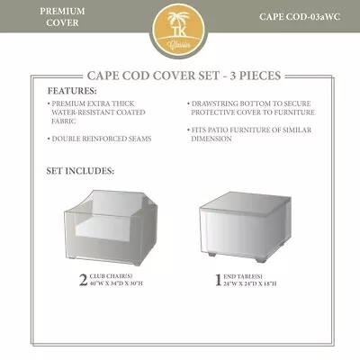 TK Classics Cape Cod 3 Piece All Weather Cover Set 03a In Beige • $196.83