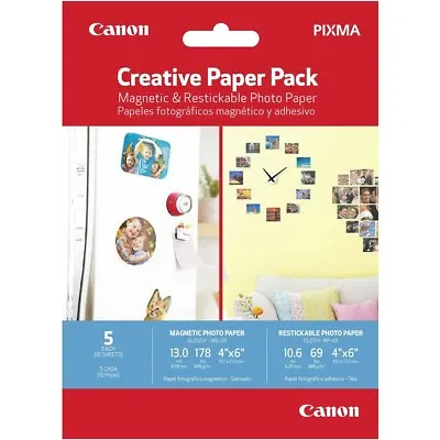 1 Packs CANON Magnetic & Restickable Photo Print Paper - Pics On Refrigerator! • $9.95