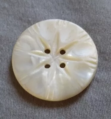 Antique Carved Mother Of Pearl Button. • $9.99
