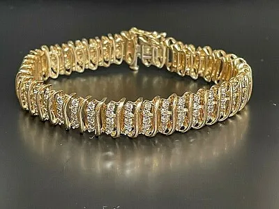 Stunning  Yellow Gold 5 Carat Diamond Bracelet • $2500