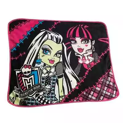 Monster High Dolls Blanket Throw Plush Fleece Hot Pink Draculaura Frankie Stein • $99