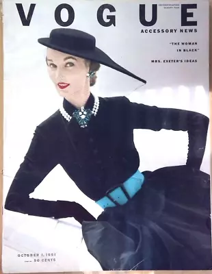 Vogue: Classic Vintage Magazine October 1 1951 • $60