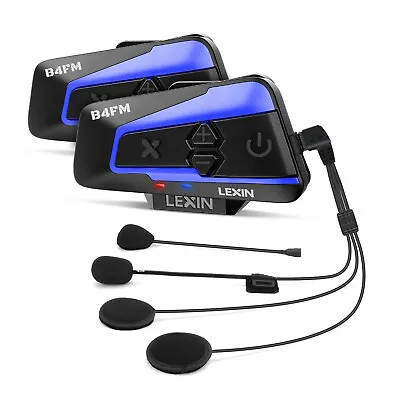 LEXIN B4FM Motorcycle Intercom Headset Bluetooth Helmet 10 Riders Music Share FM • $289.99