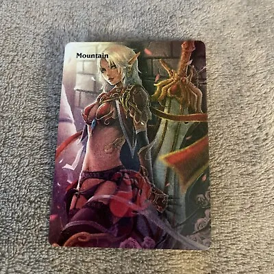 1 MTG Altered Mountain Basic Land Custom Anime Full Art Ship In Clear Sleeve! • $24.99