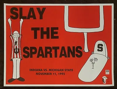 VINTAGE 1995 Indiana University Hoosiers Football Game Week Poster-Michigan St • $26