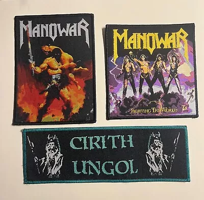 Metal Woven Patch Lot (x3) Manowar Cirith Ungol Thrash Heavy Rock Sew On • $21.99