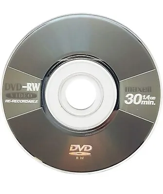 Pack Of 4 Maxell Blank Mini 8CM DVD-RW Camcorder Blank Disc 1.4GB 30m • £6