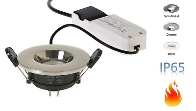 Fire Rated LED Downlight Remote Driver Recessed Ceiling Kitchen Lights IP65 6W • £9.99